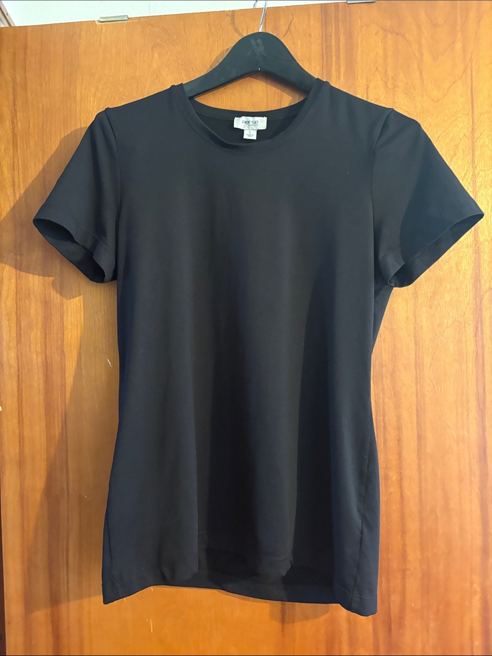 Per Se Black Short-Sleeve Crewneck Tee